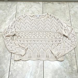 Cream crochet sweater top